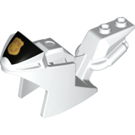 Fairing, Motorcycle, Racing (Sport) Bike with Black Front, Gold Police Badge (White)