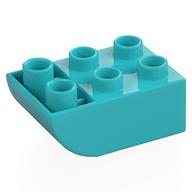 Duplo Brick 2 x 3 with Curved Bottom (Medium Azure)