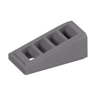 Brick Sloped 18° 2 x 1 x 2/3 with 4 Slots / Grate (Flat Silver)