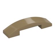Brick Curved 4 x 1 Double, No Studs (Dark Tan)