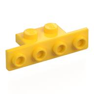 Bracket 1 x 2 - 1 x 4 [Rounded Corners at Bottom, Square Corners at Top] (Yellow)