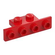 Bracket 1 x 2 - 1 x 4 [Rounded Corners at Bottom, Square Corners at Top] (Red)