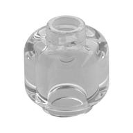 Minifig Head [Plain] [Vented Stud - 2 Holes] (Trans-Clear)