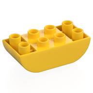 Duplo Brick 2 x 4 Curved Bottom (Yellow)