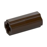 Technic Axle Connector Smooth [with x Hole + Orientation] (Dark Brown)