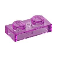 Plate 1 x 2 (Trans-Dark Pink)