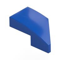 Brick Wedged, Curved 2 x 1 with Stud Notch Left (Blue)