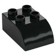 Duplo Brick 2 x 3 with Curved Top (Black)