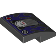 Brick Curved 2 x 2 x 2/3 with Catwoman Catcycle Print (Black)