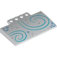 Brick Curved 5 x 8 x 2/3 with Stars and Blue Lines Print (White)