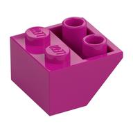 Brick Sloped Inverted 45° 2 x 2 [Ovoid Bottom Pin, Bar-sized Stud Holes] (Magenta)
