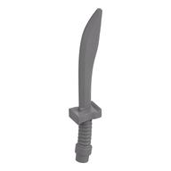 Weapon Sword / Saber with Curved Blade and Hilt (Flat Silver)