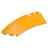 Brick Wedged, Curved 8 x 3 x 2 Open Left (Bright Light Orange)