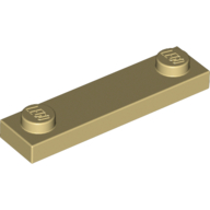 Plate Special 1 x 4 with 2 Studs, 3 Bottom Tubes (Tan)