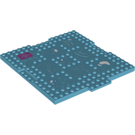 Plate Special 16 x 17 x 2/3 with 1 x 4 Recessed with Snow and Sparkles Frozen Playground with FootPrints and PawPrints, and Dark Pink Rug Print (Medium Azure)