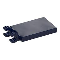Tile Special 2 x 3 with 2 Clips [Thick Open O Clips] (Dark Blue)