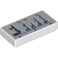 Tile 1 x 2 with Notepad with Dark Blue Order Print (White)
