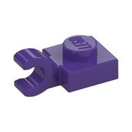 Plate Special 1 x 1 with Clip Horizontal [Thick Open O Clip] (Dark Purple)