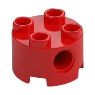Brick Round 2 x 2, Pin Holes (Red)