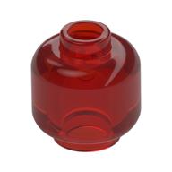 Minifig Head [Plain] [Hollow Stud] (Trans-Red)