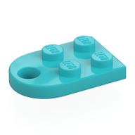Plate Special 3 x 2 with Rounded End, Hole (Medium Azure)