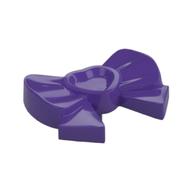 Headwear Accessory Bow with Heart, Long Ribbon and Pin (Dark Purple)