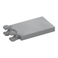 Tile Special 2 x 3 with 2 Clips [Thick Open O Clips] (Light Bluish Gray)