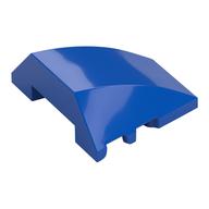 Brick Wedged, Curved 4 x 3 No Studs with Gold Metal Plating, Vents, Dragon Skull Print (Blue)