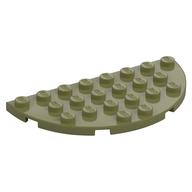 Plate Round Half 4 x 8 (Olive Green)