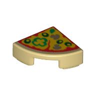 Tile Round 1 x 1 Quarter with Pizza Print (Tan)