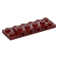 Plate Special 2 x 6 x 2/3 with 4 Studs on Side, 1 Support Wall on Bottom (Dark Red)