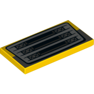 Tile 2 x 4 with Car Grill Print (Yellow)