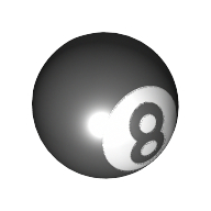 Technic Ball Joint with 8-Ball Print (Black)