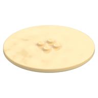 Plate Special Round 8 x 8 with 2 x 2 Center Studs with Groove (Tan)