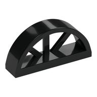 Window 1 x 4 x 1 2/3 with Spoked Rounded Top (Black)