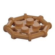 Plate Special 2 x 2 with Bar Frame Octagonal, Reinforced, Completely Round Studs (Medium Nougat)
