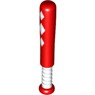 Sports Baseball Bat 4L with White Grip Handle and 3 White Diamonds (Red)