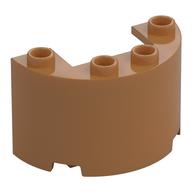 Cylinder Half 2 x 4 x 2 with 1 x 2 Cutout (Medium Nougat)