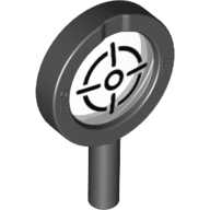 Equipment Magnifying Glass with Thick Frame and Solid Handle with Trans-Clear Lens with Target Aim Print (Black)