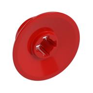 Train Wheel Small, hole notched for wheels holder pin (Red)