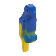 Animal, Bird, Parrot, Wide Beak and Tail with Marbled Blue Pattern (Yellow)