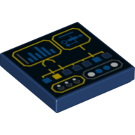 Tile 2 x 2 with Control Panel Print (Dark Blue)