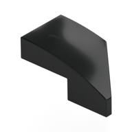 Brick Wedged, Curved 2 x 1 with Stud Notch Left (Black)