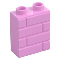 Duplo Brick 1 x 2 x 2 Brick Effect (Bright Pink)