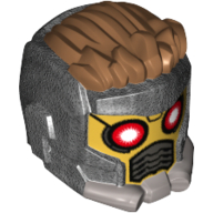 Hair and Helmet Space Wraparound, Spiky Medium Nougat, Breathing Vents Print (Star-Lord) (Pearl Titanium)