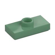 Plate Special 1 x 2 with 1 Stud with Groove and Inside Stud Holder (Jumper) (Sand Green)