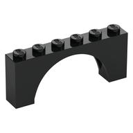 Brick Arch 1 x 6 x 2 - Thin Top without Reinforced Underside [New Version] (Black)