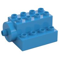 Duplo Brick 4 x 4 x 2 with Large Rotor Mounting (Ferris Wheel) (Dark Azure)