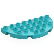 Duplo Plate Round 4 x 8 Semi-Circle (Medium Azure)