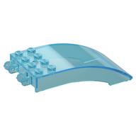 Windscreen 8 x 4 x 2 Curved [2 Dual-Fingered Click Hinges] (Trans-Light Blue)